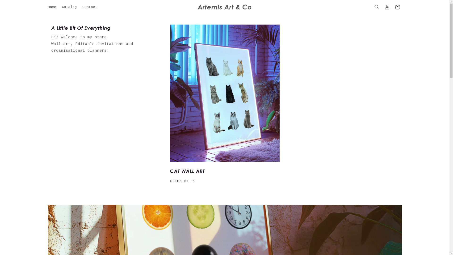 website screenshot of https://artemisartandco.com/