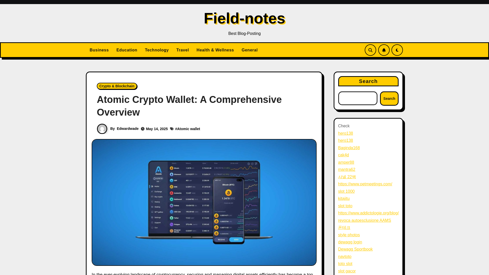 website screenshot of https://hackshackersfieldnotes.com/atomic-crypto-wallet-a-comprehensive-overview/