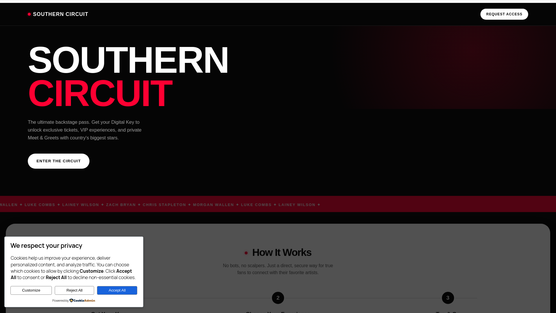 website screenshot of https://thesountherncircuit.com
