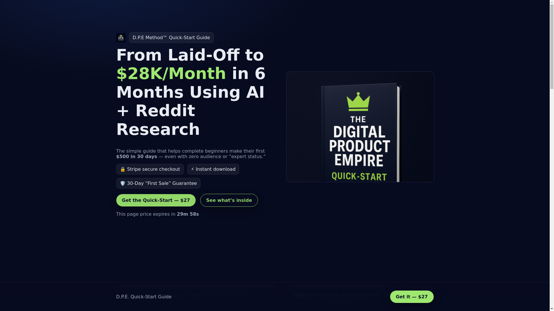 website screenshot of https://thedpemethod.com/