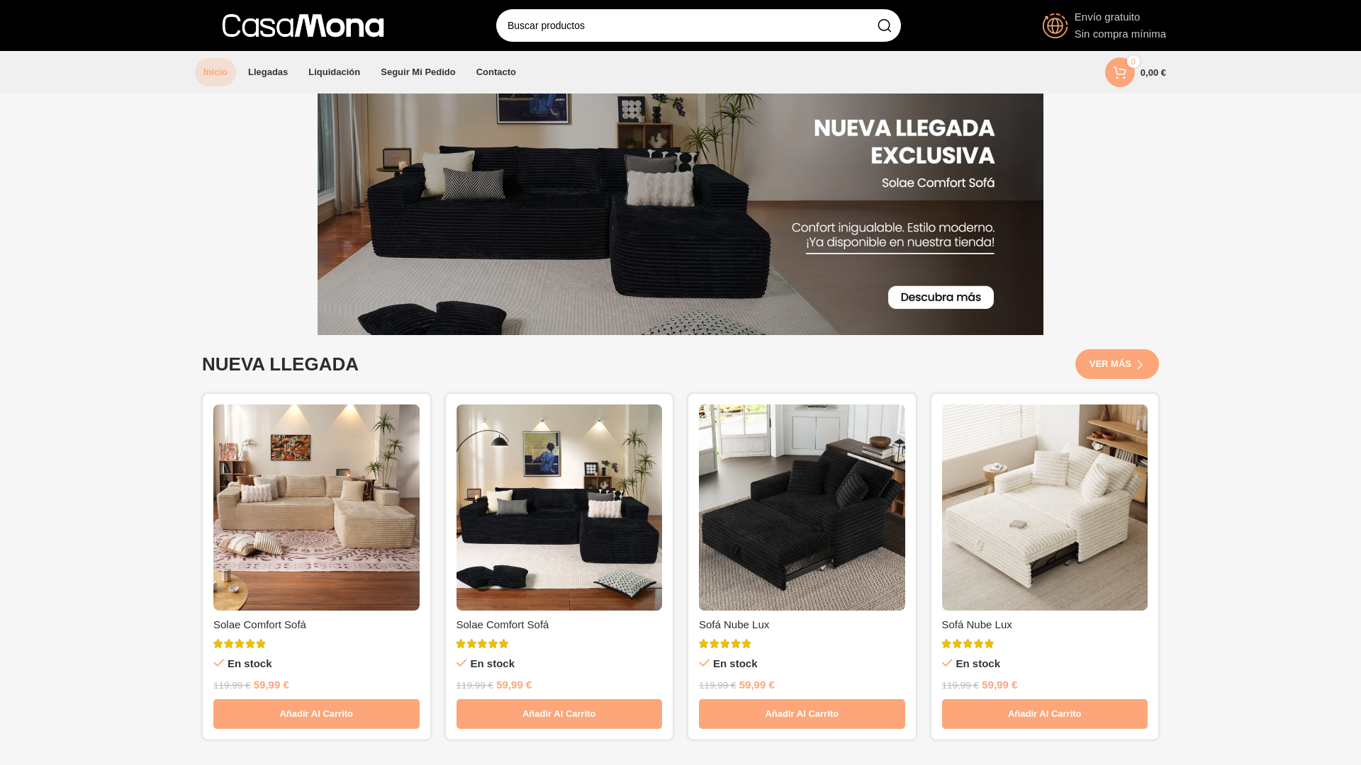 website screenshot of https://casamona-espana.com/