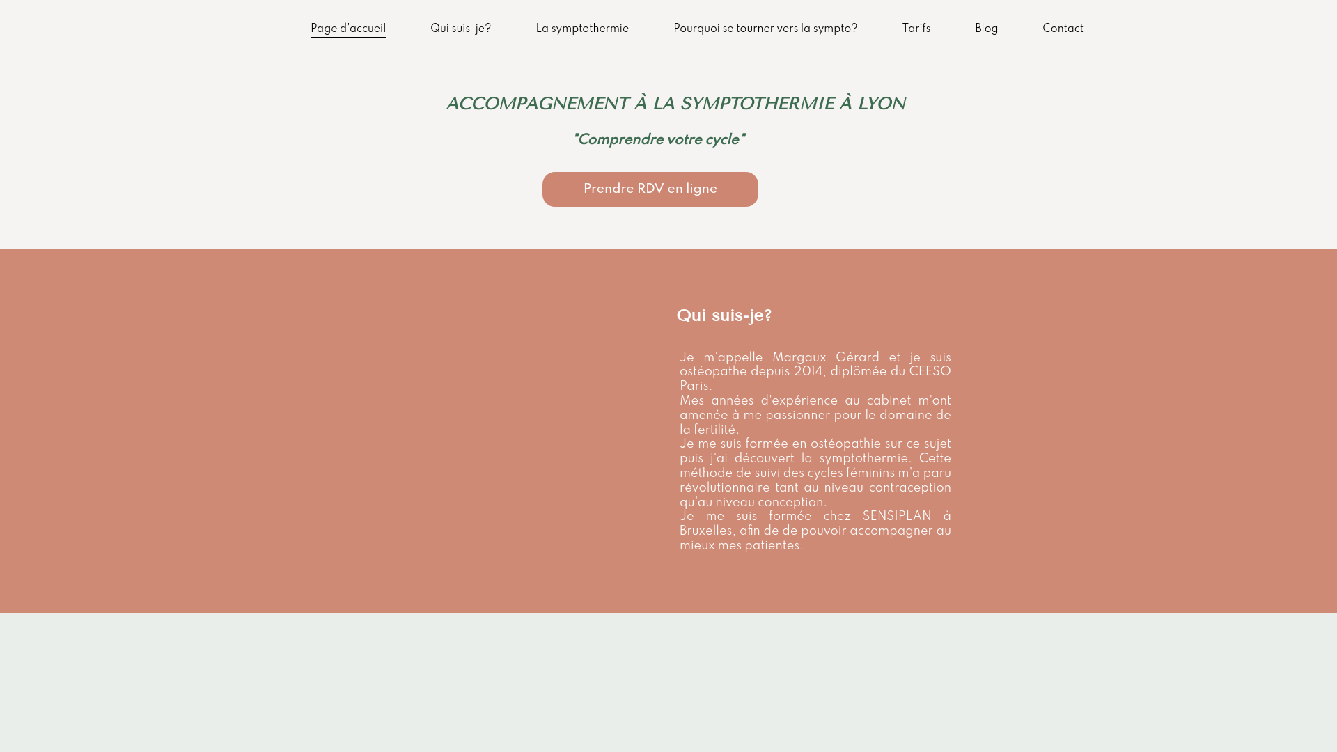 website screenshot of https://lyon-symptothermie.fr