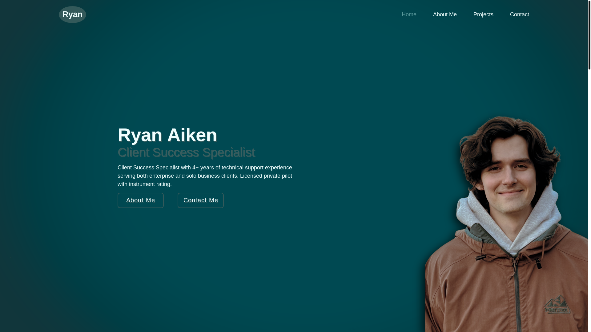 website screenshot of https://ryanaiken.com/