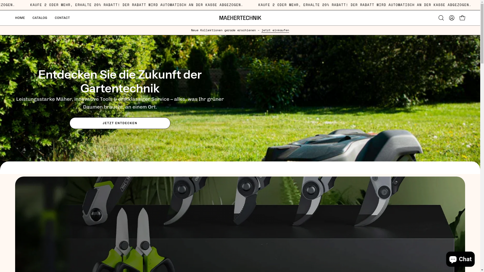 website screenshot of https://maehertechnik.shop/