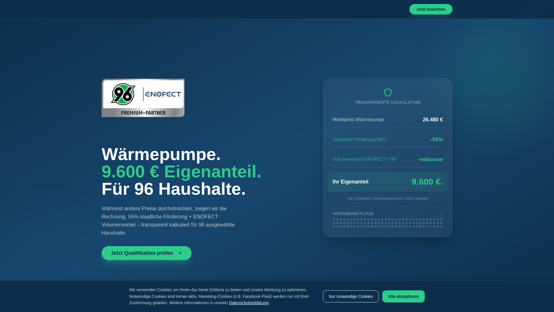website screenshot of https://enofect96.de/