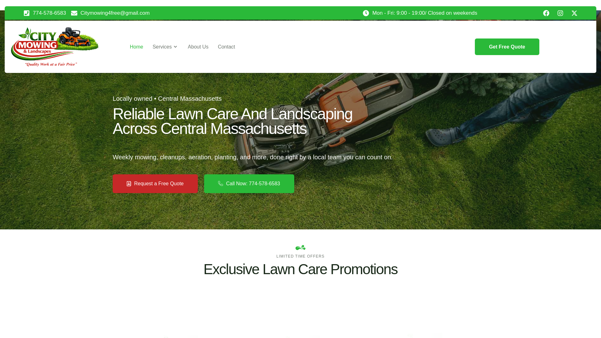 website screenshot of https://city-mowing.com/