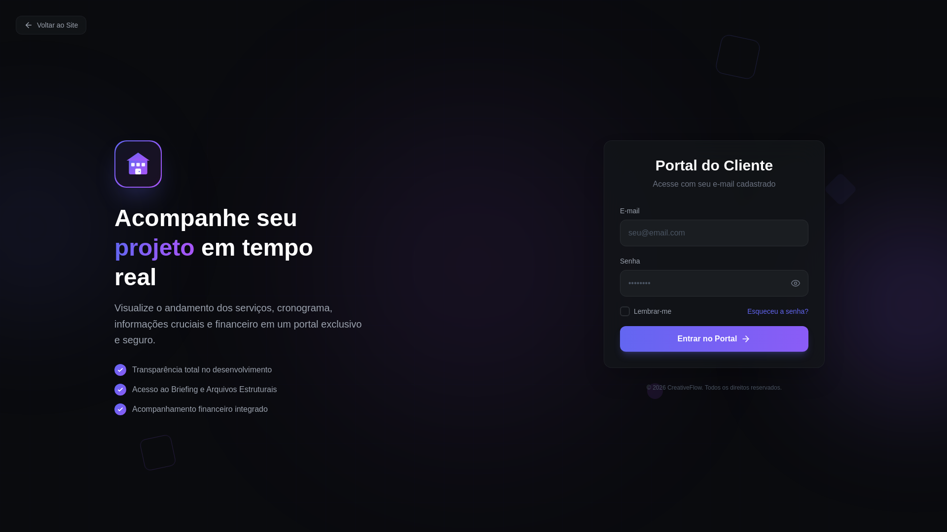 website screenshot of https://creative-flow-cliente.pages.dev/