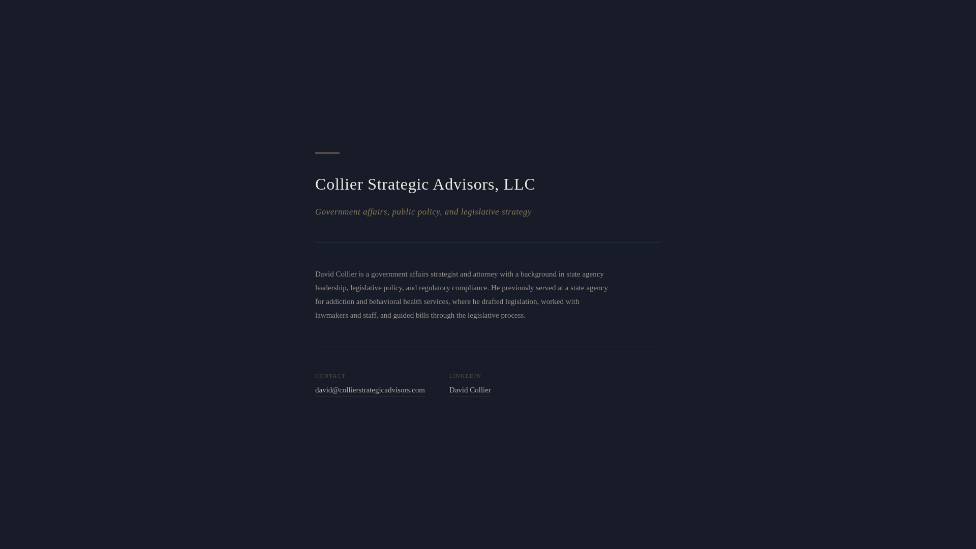 website screenshot of https://collier-strategic-advisors.pages.dev/