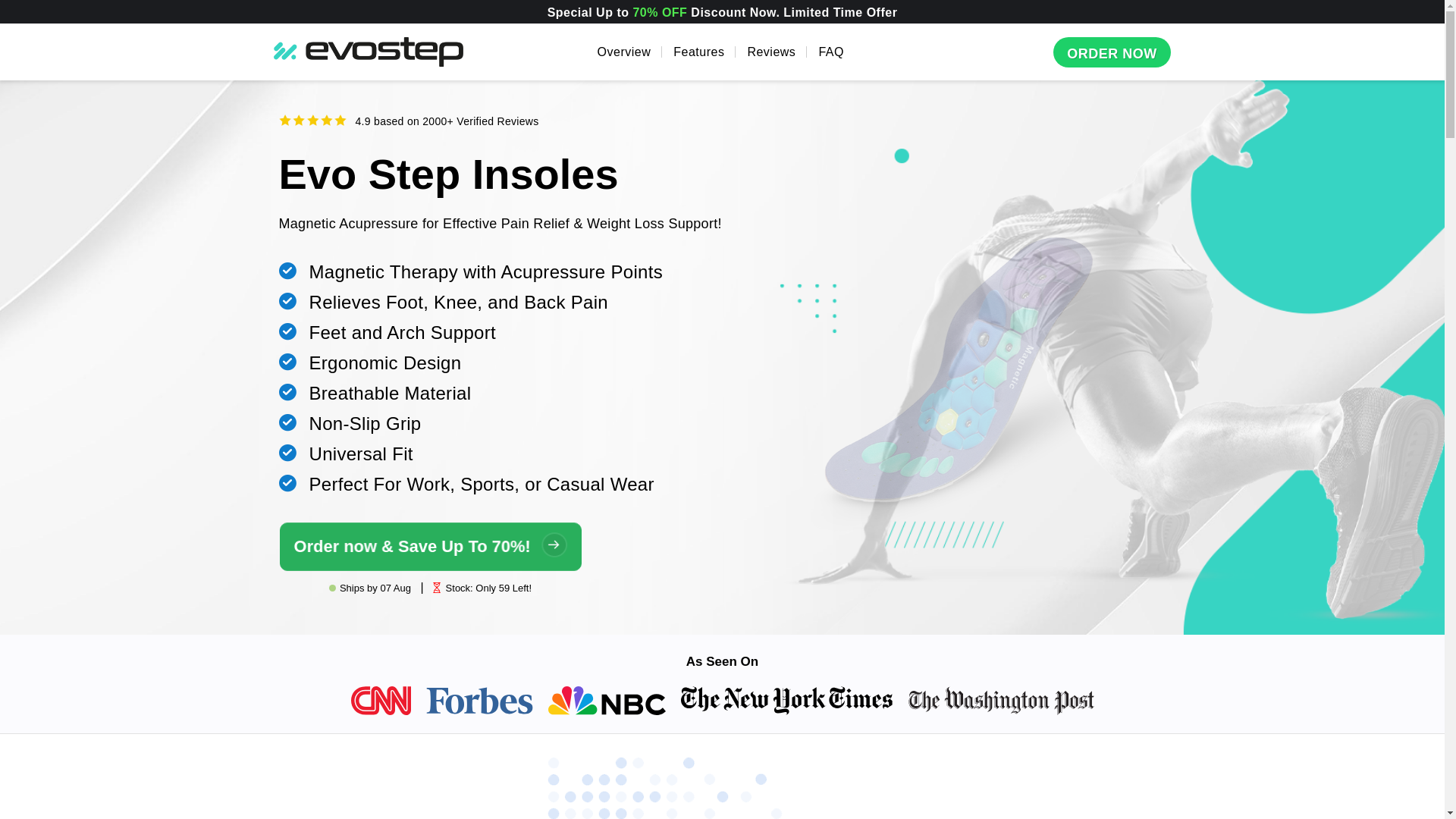 website screenshot of https://evostep-insoles.com/