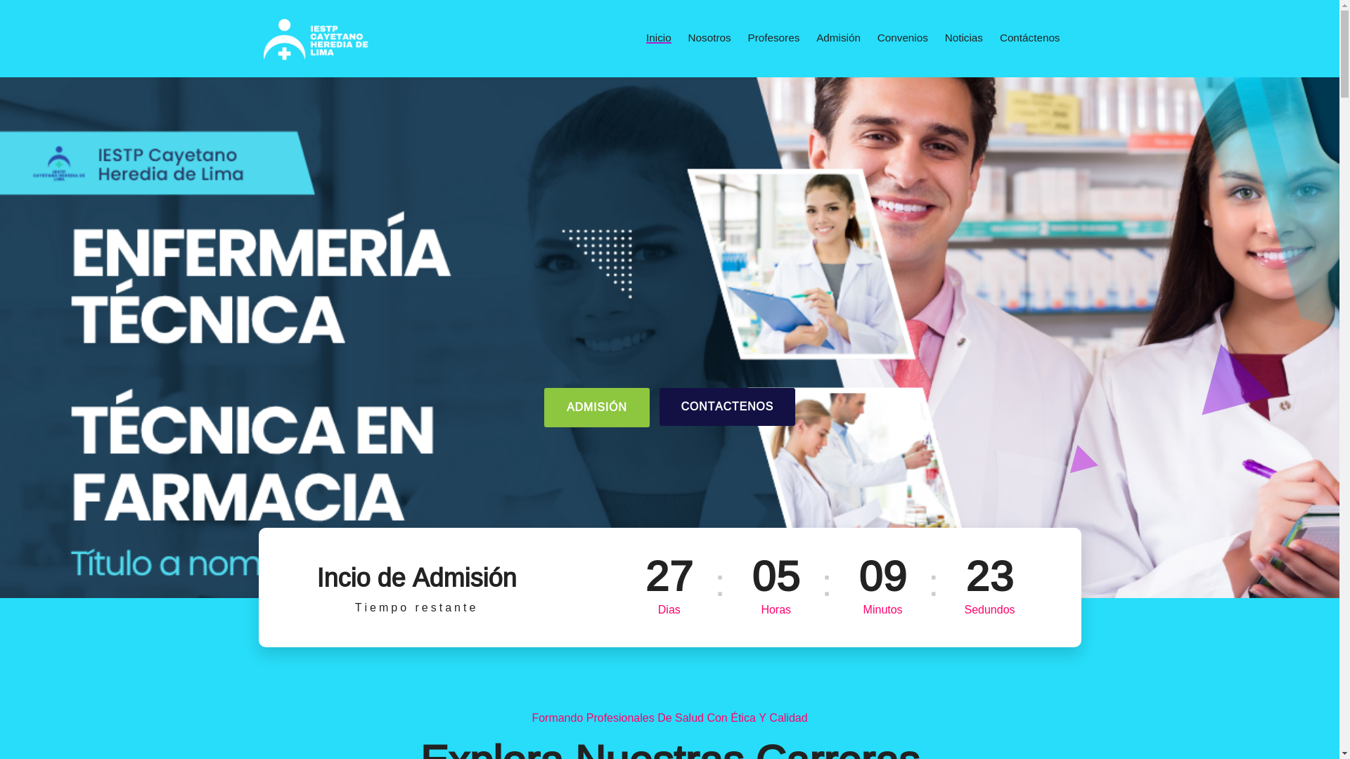 website screenshot of https://cayetanoheredialima.edu.pe/