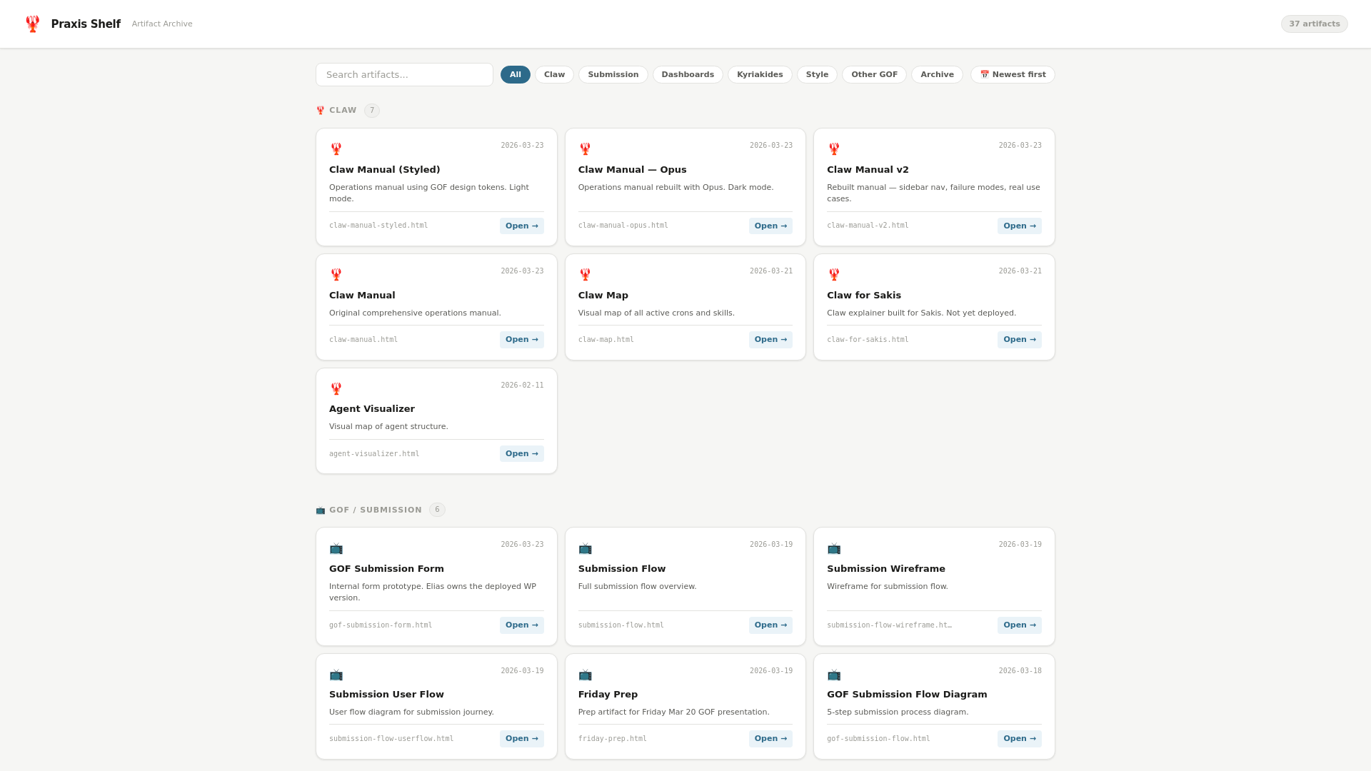 website screenshot of https://praxis-shelf.pages.dev/