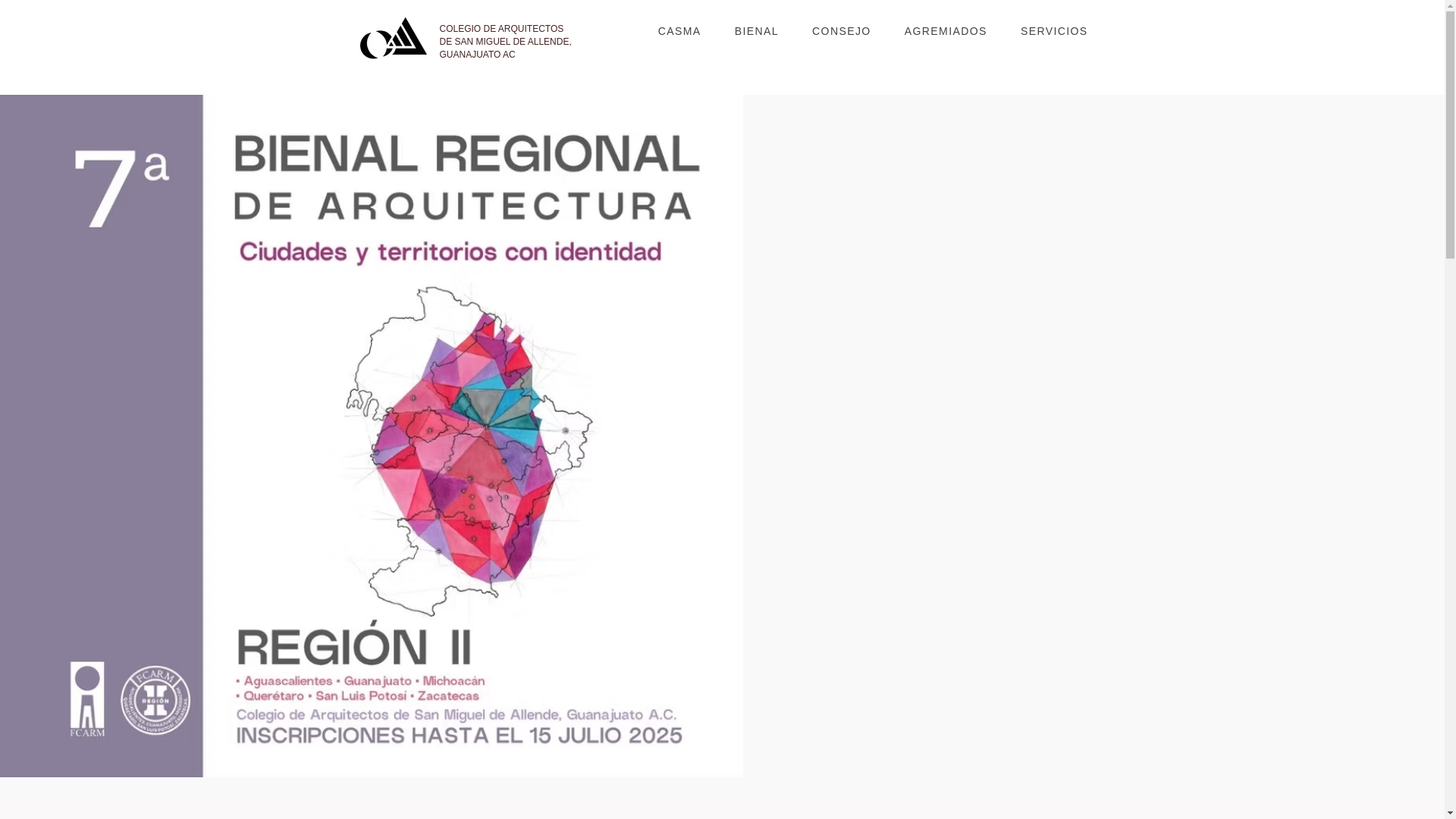website screenshot of https://colegiodearquitectossma.com/