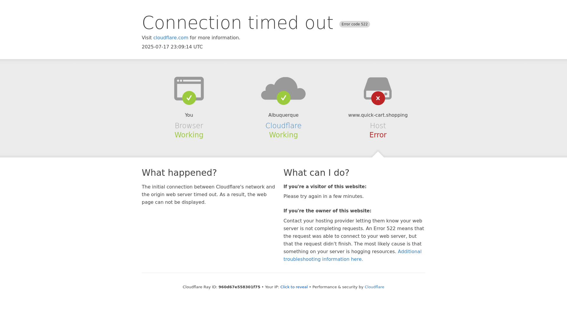 website screenshot of https://quick-cart.shopping/