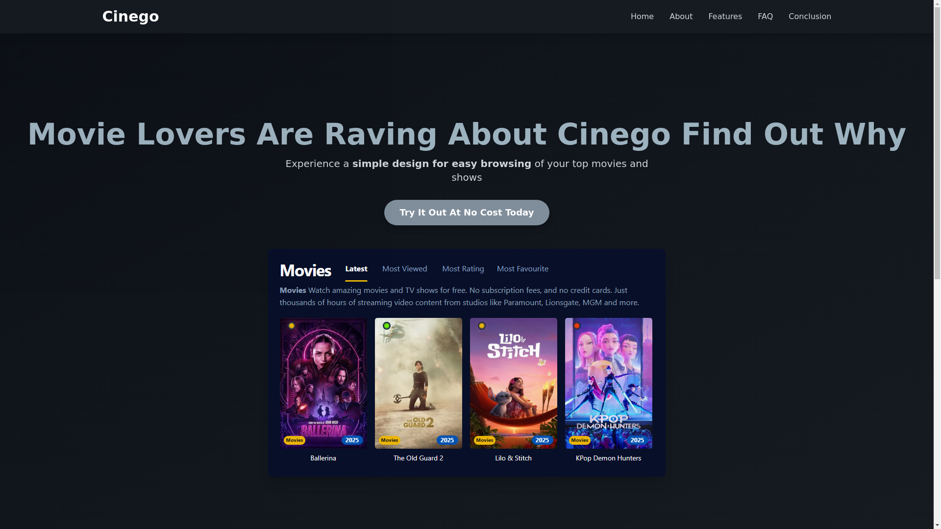 website screenshot of https://cinego-c48j.pages.dev/