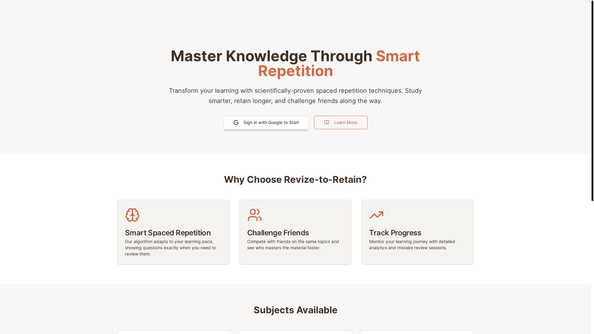 website screenshot of https://revise2remember.com/