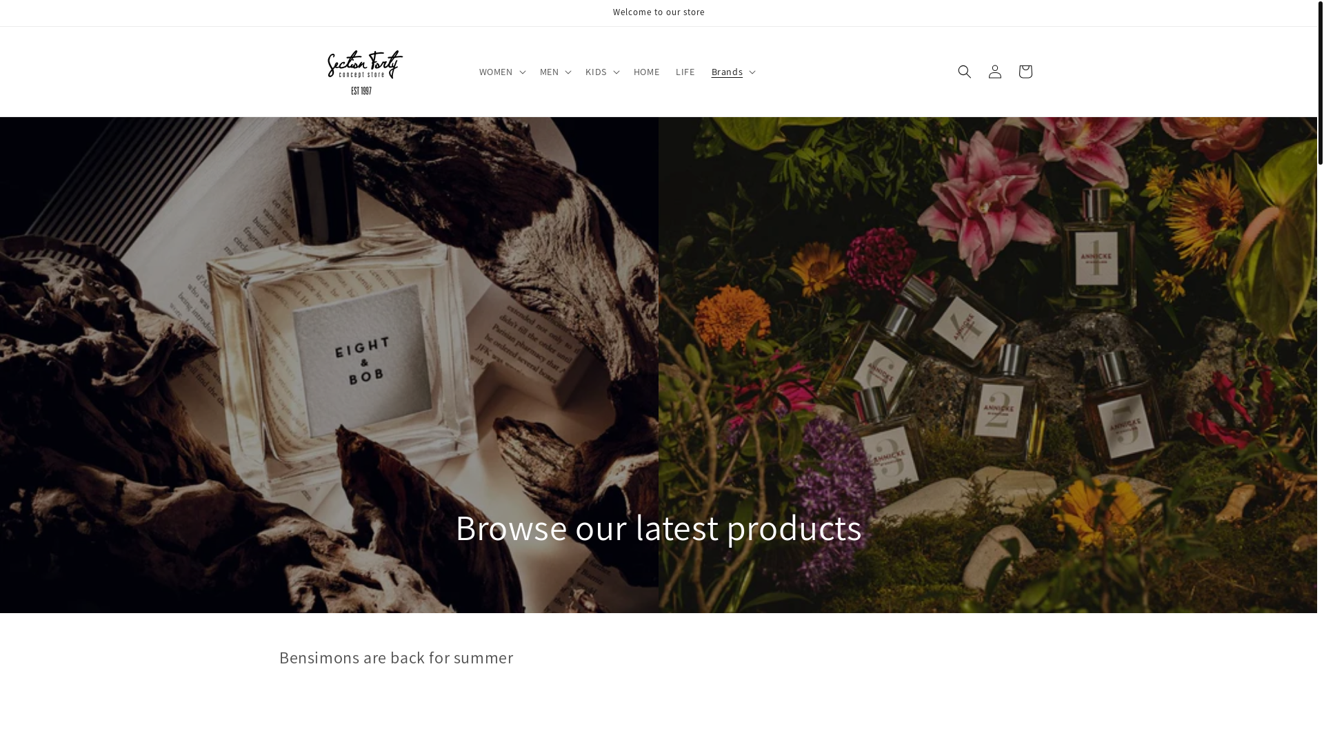 website screenshot of https://sectionforty.com/