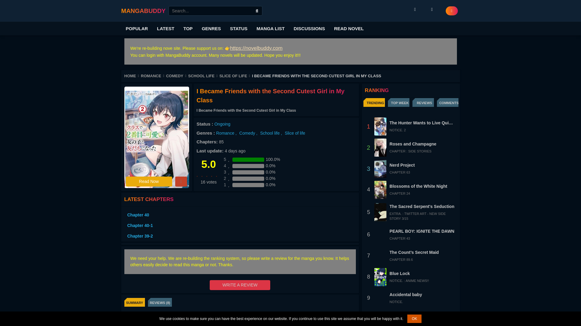 website screenshot of https://mangabuddy.com/i-became-friends-with-the-second-cutest-girl-in-my-class