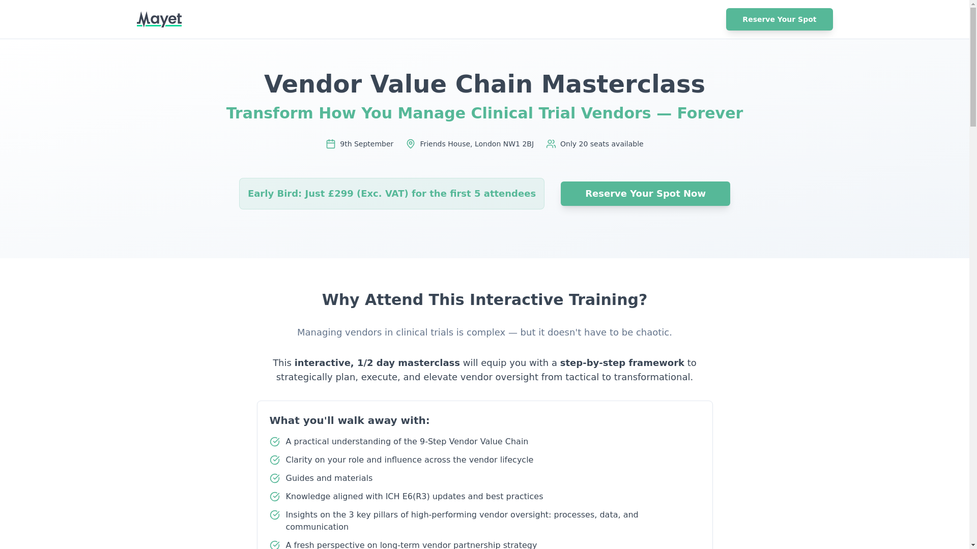 website screenshot of https://mayet-training-page.pages.dev/