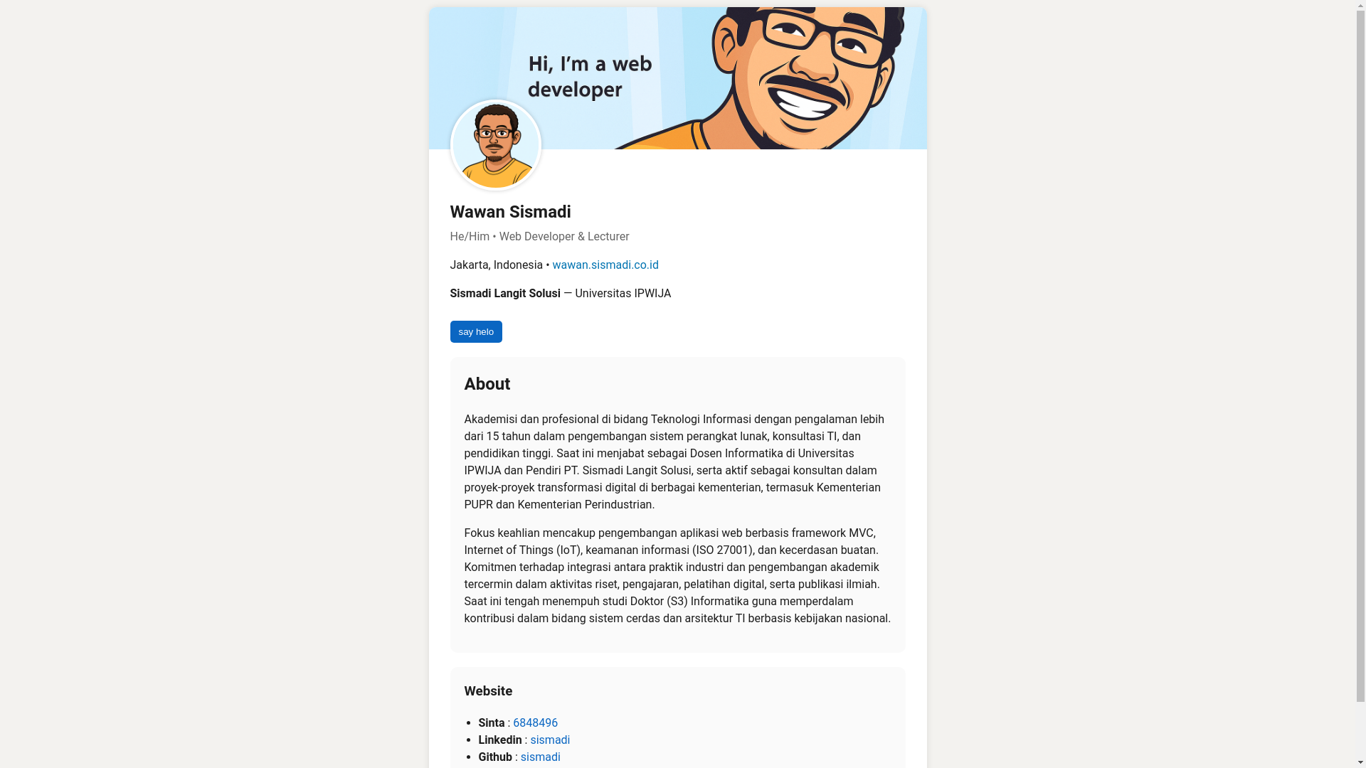 website screenshot of https://dev-wawansismadicoid.pages.dev/