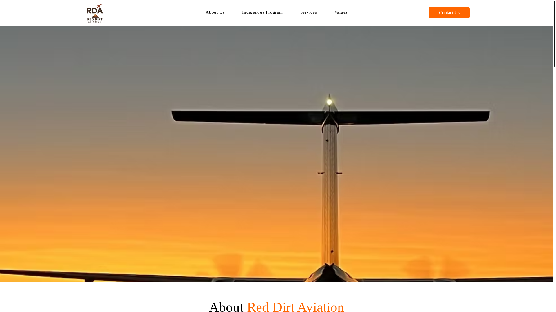 website screenshot of https://reddirtaviationoz.com/