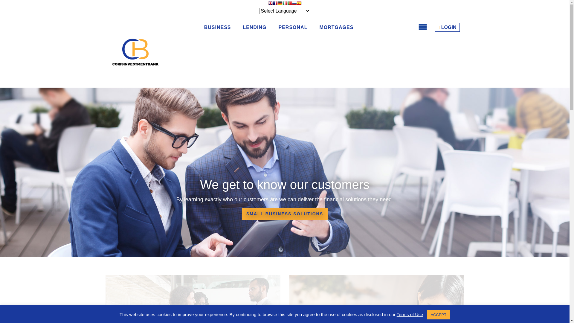 website screenshot of https://corisinvestmentbank.com/