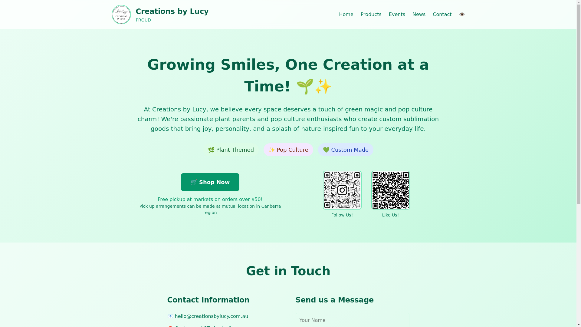 website screenshot of https://creations-by-lucy.pages.dev/