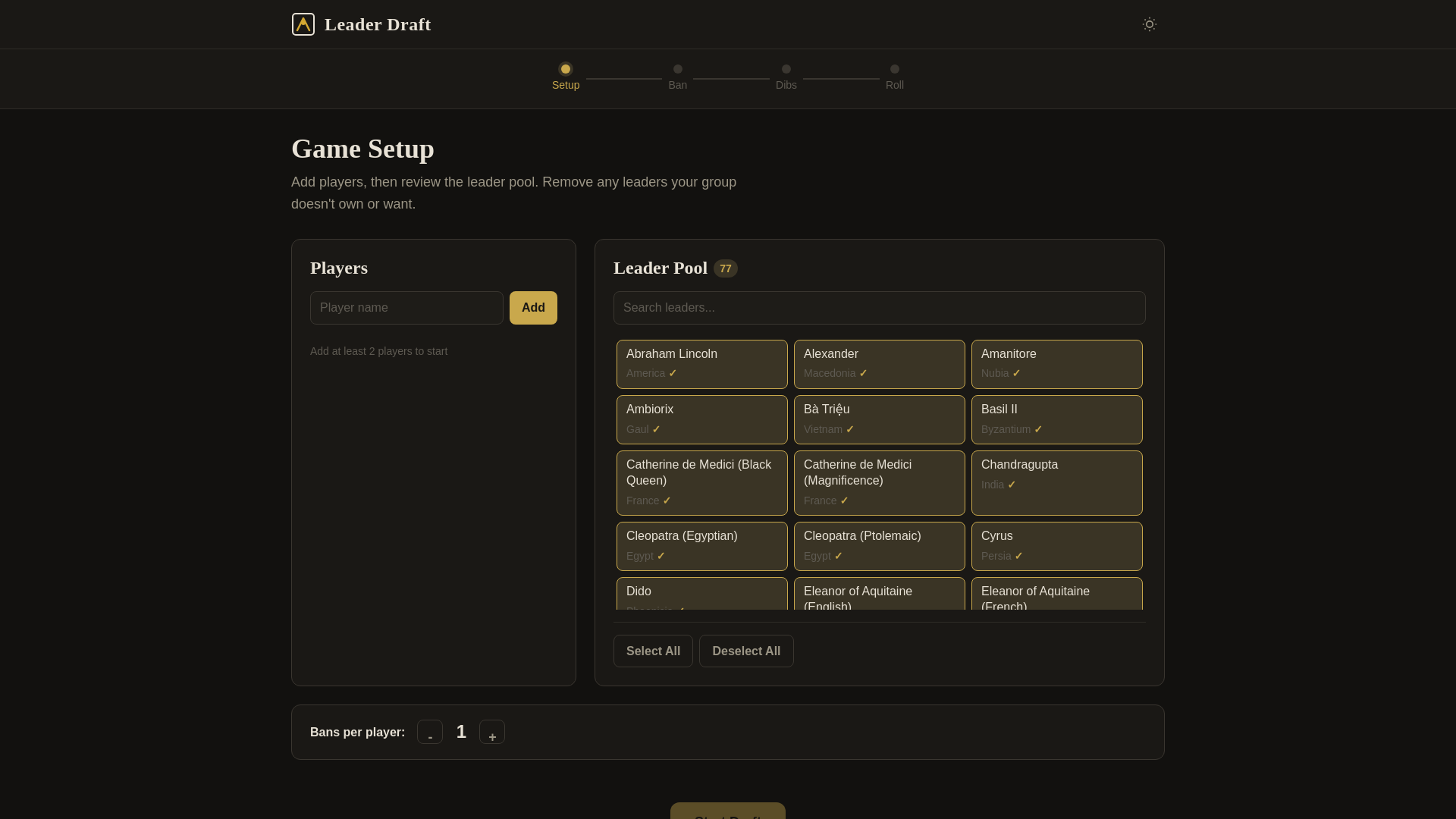 website screenshot of https://civdraft.app/