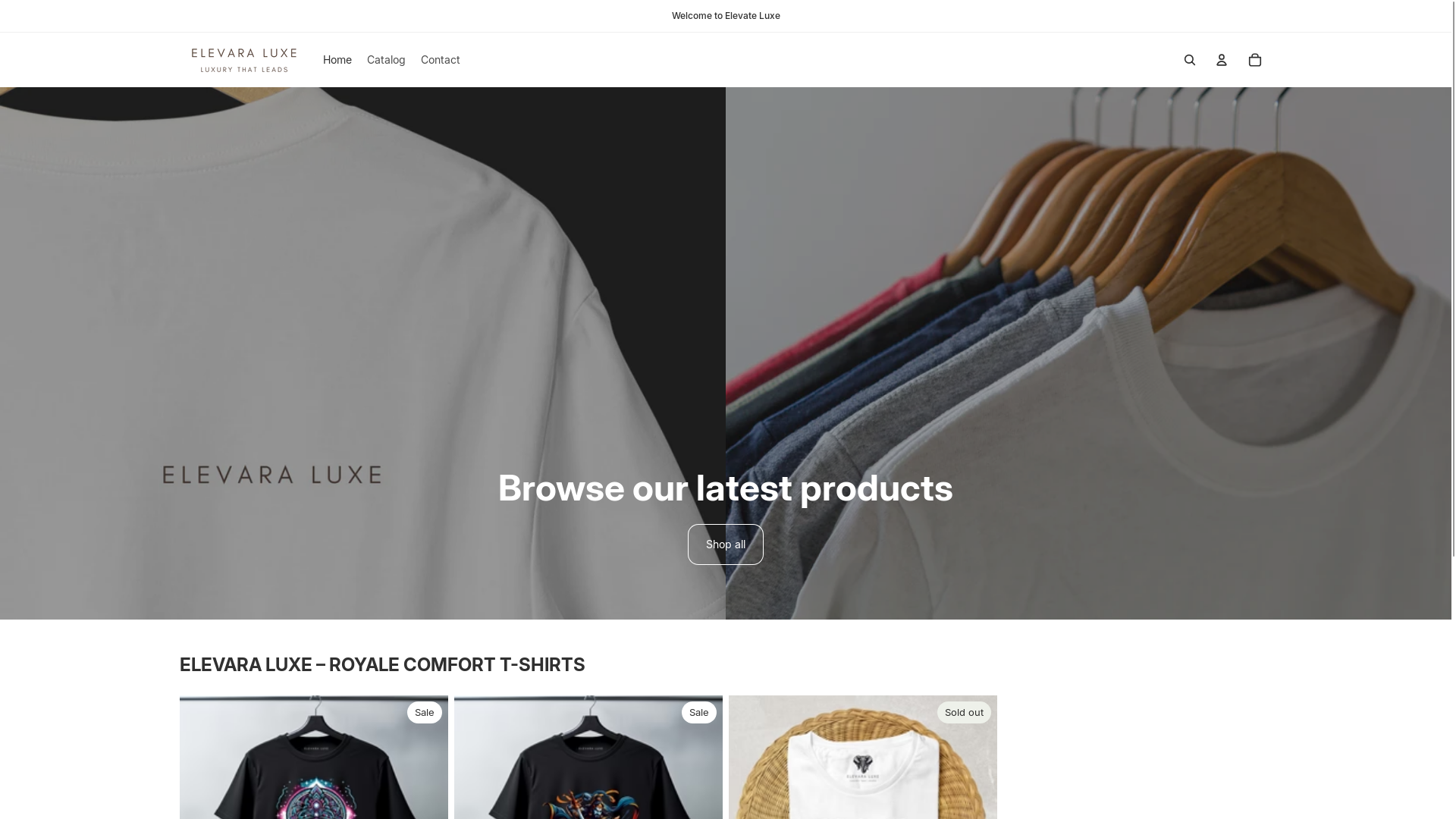 website screenshot of https://elevaraluxe.com/