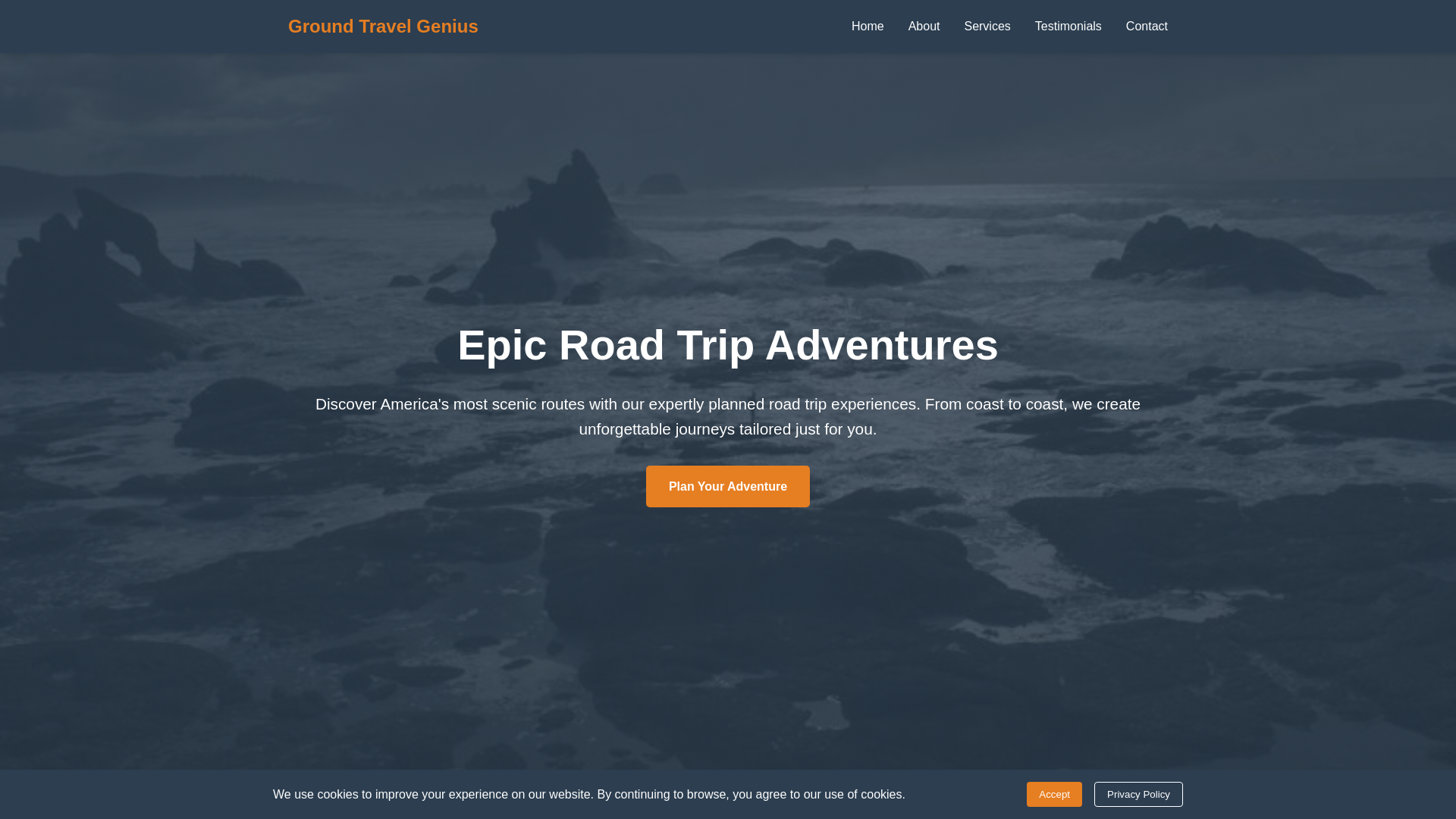 website screenshot of https://groundtravelgenius.click/