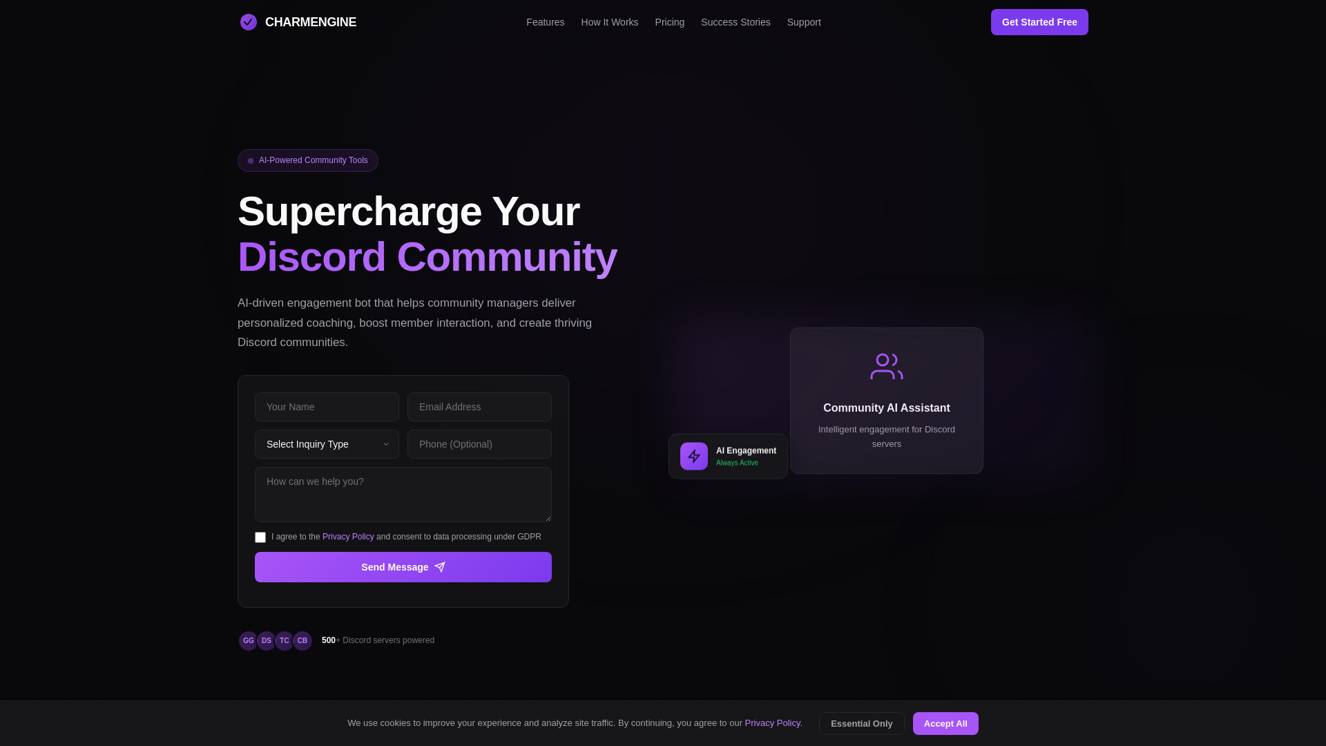 website screenshot of https://charmengine.uk/