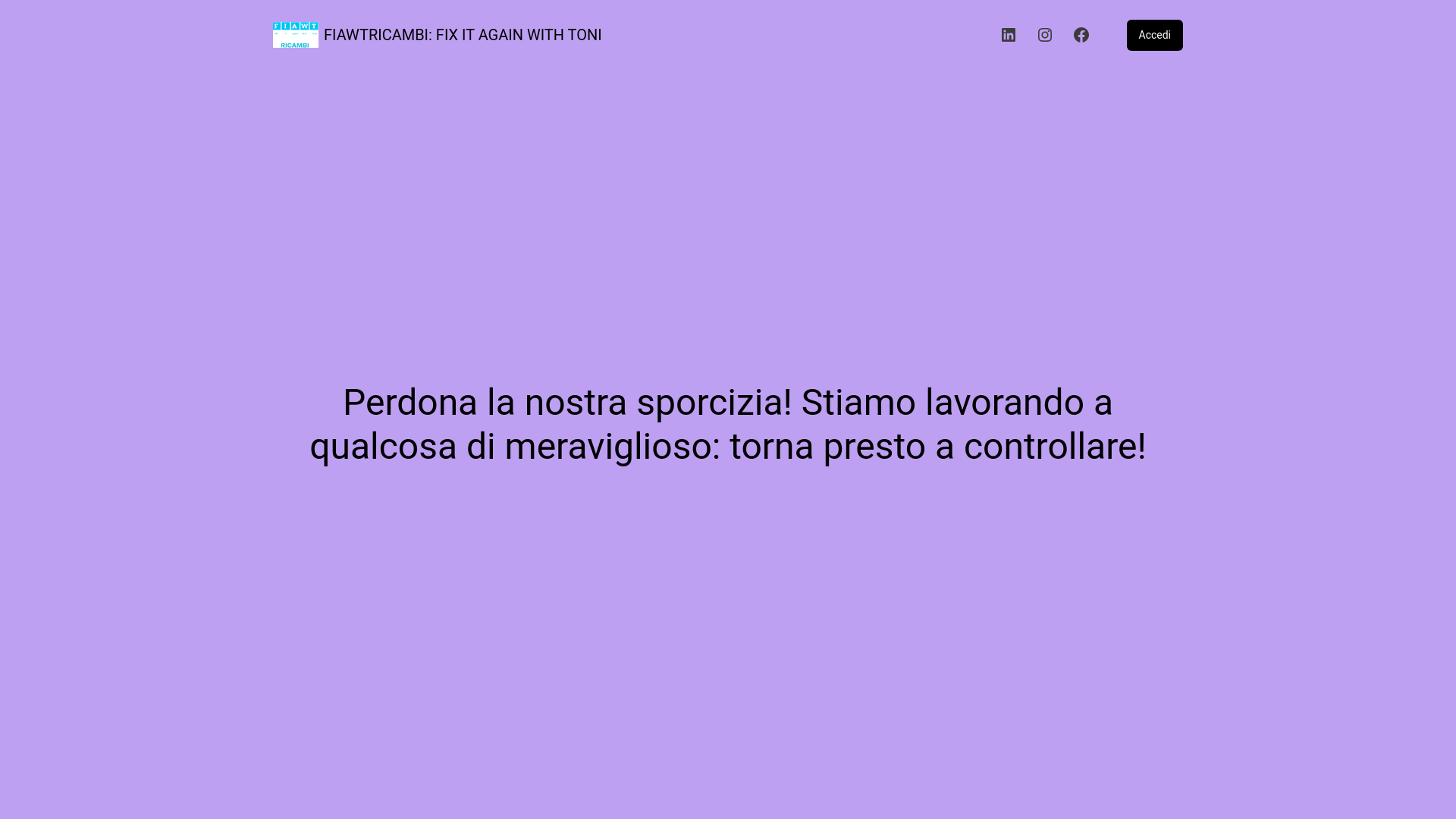 website screenshot of https://fiawtricambi.com/