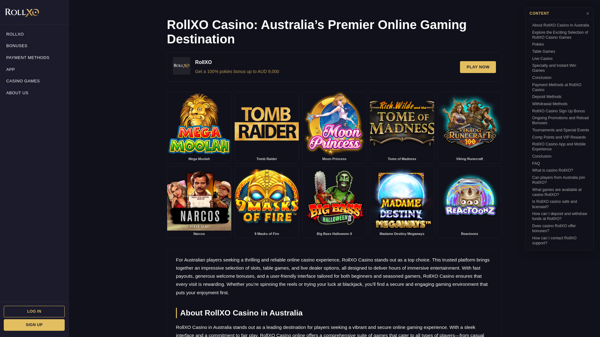 website screenshot of https://rollxo-casinos-austral.com