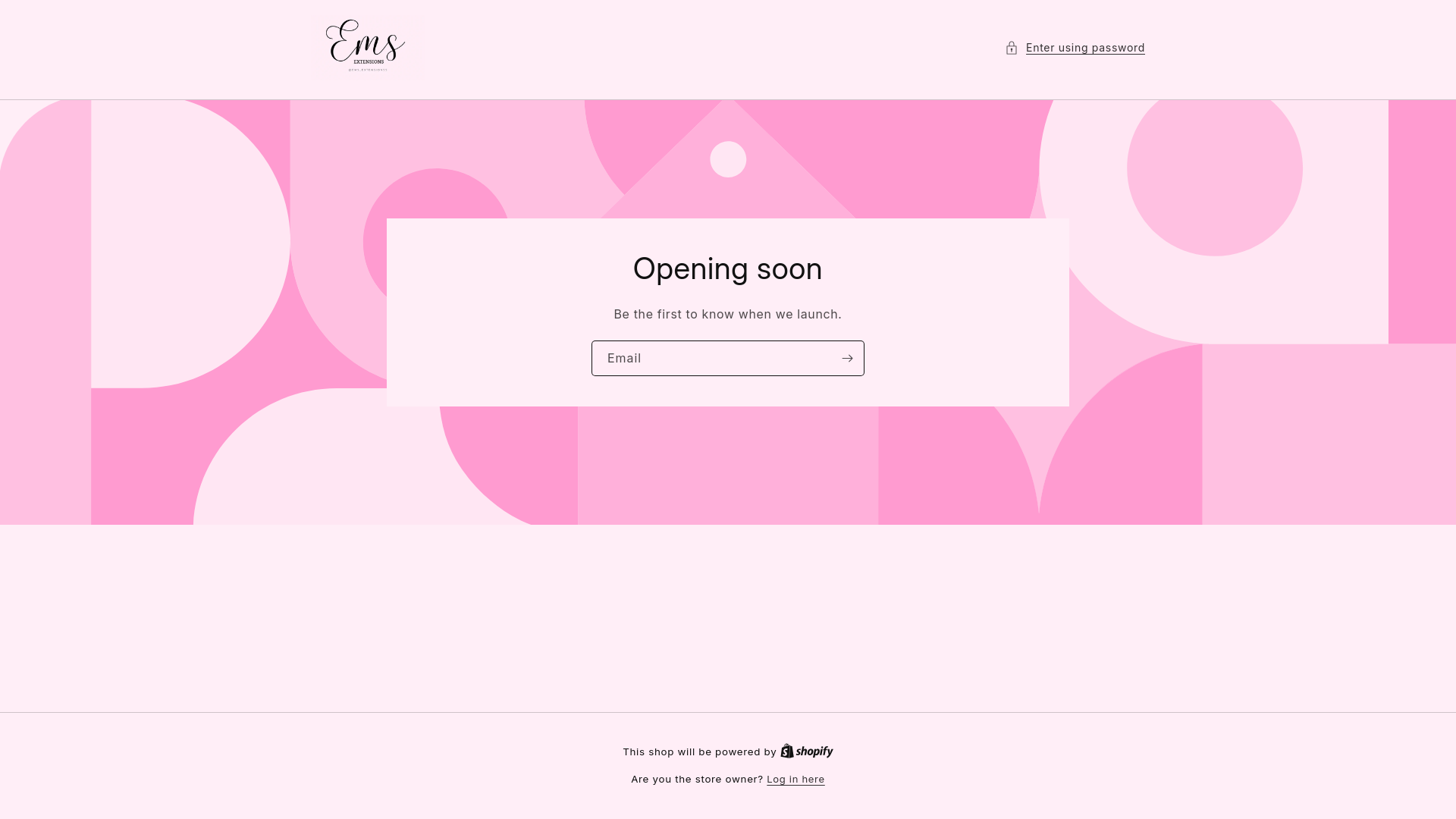 website screenshot of https://emshairextensions.com/
