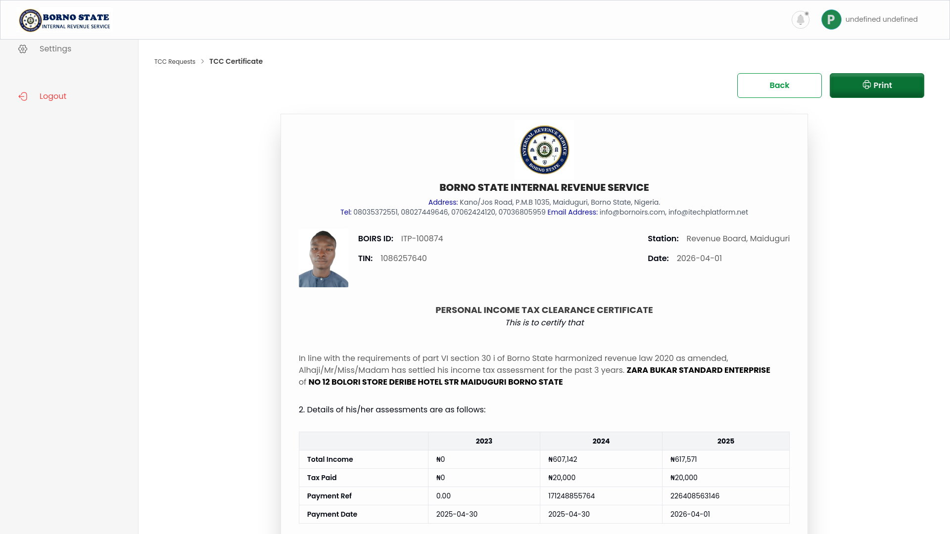 website screenshot of https://borno-fiopay-net-payer-tcc-certificate-tccld-929.pages.dev/