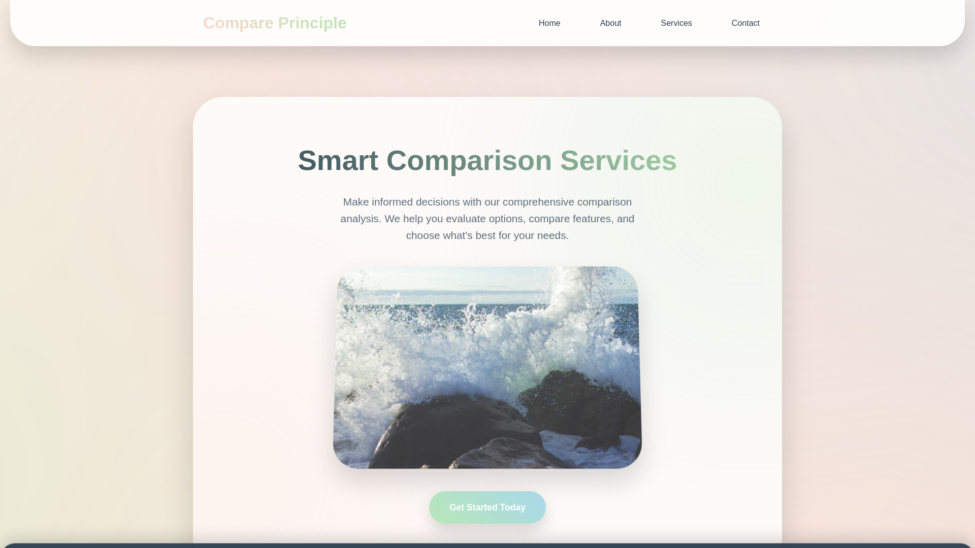 website screenshot of https://compareprinciple.digital/