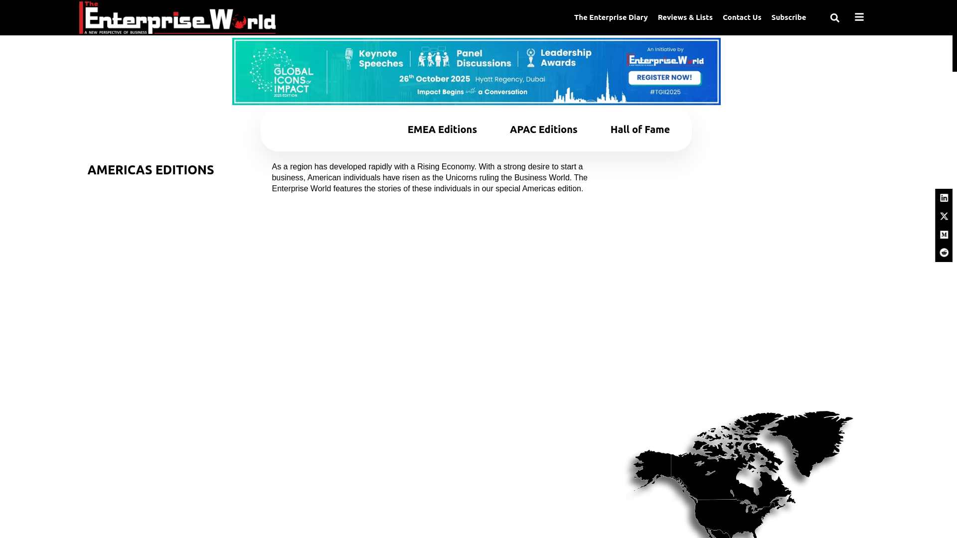 website screenshot of http://theenterpriseworld.com/