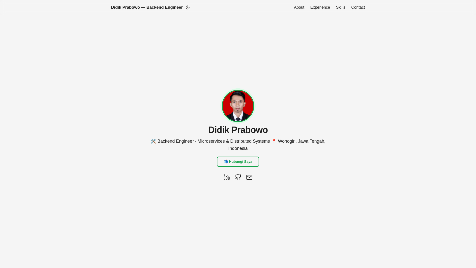 website screenshot of https://didikprabowo.pages.dev/