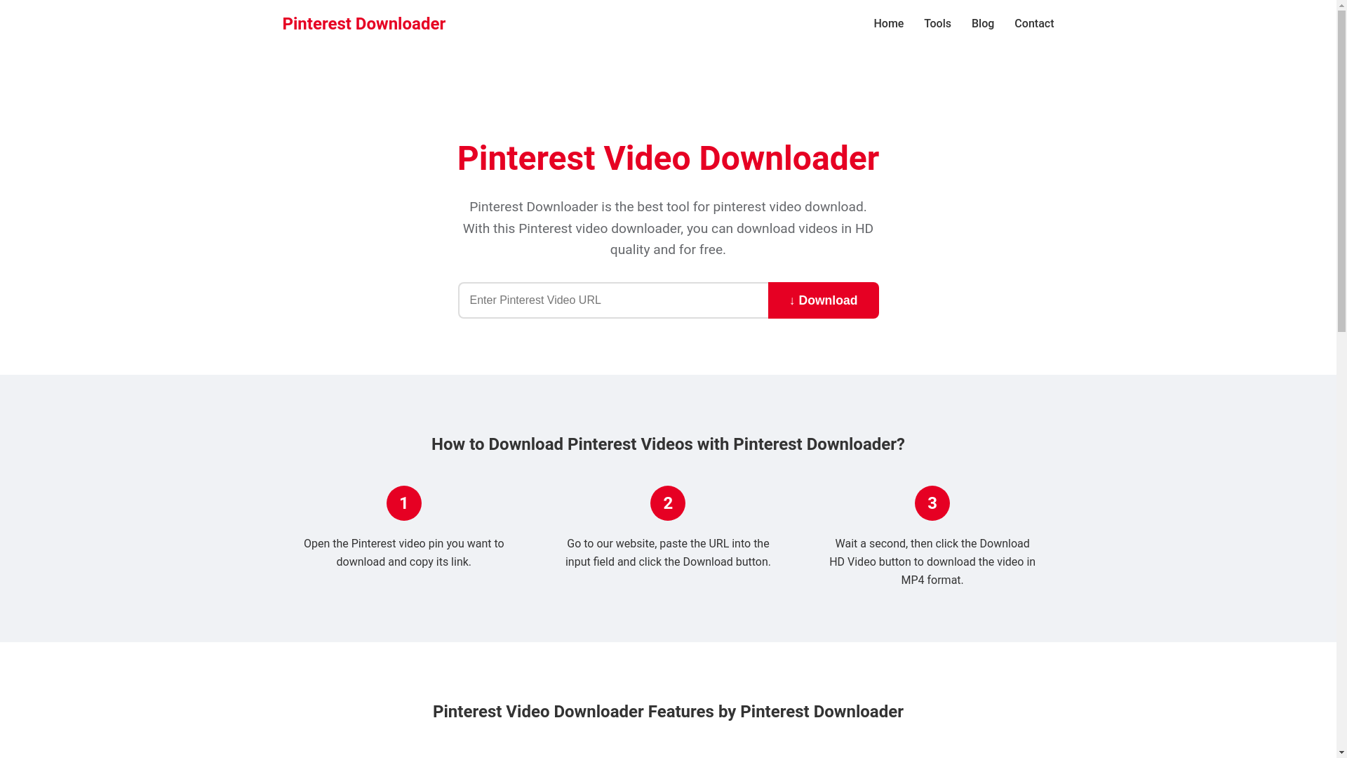 website screenshot of https://pinterestdownloader.pk/