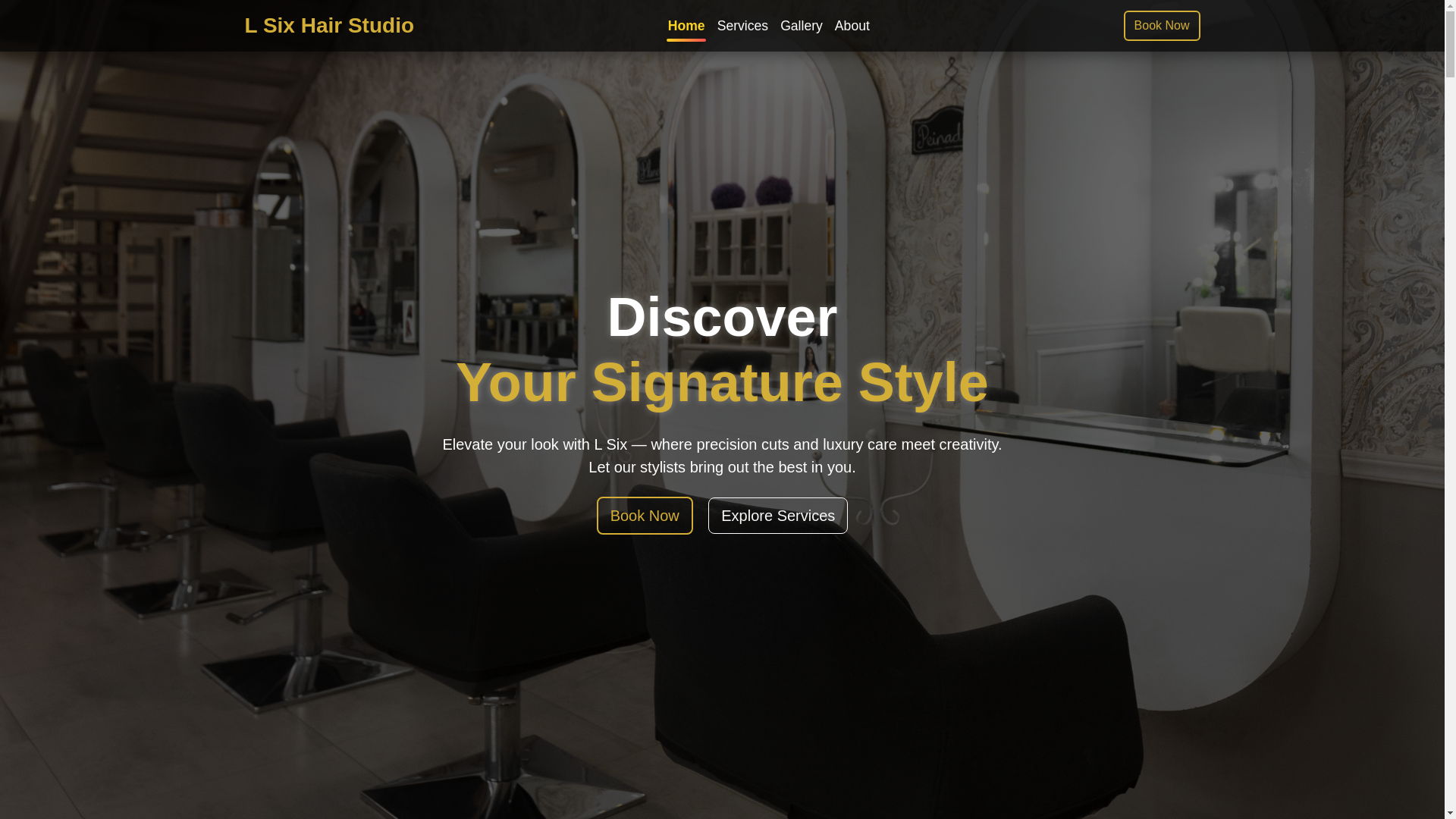 website screenshot of https://lsixhairstudio.com/