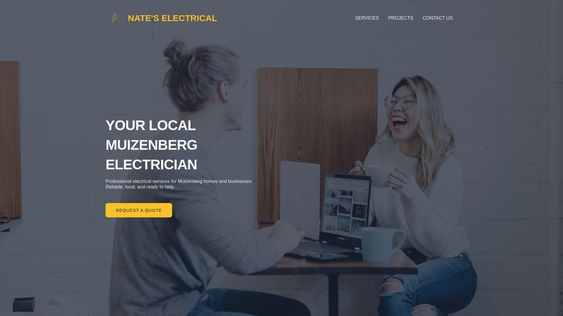 website screenshot of https://nateselectrical.co.za