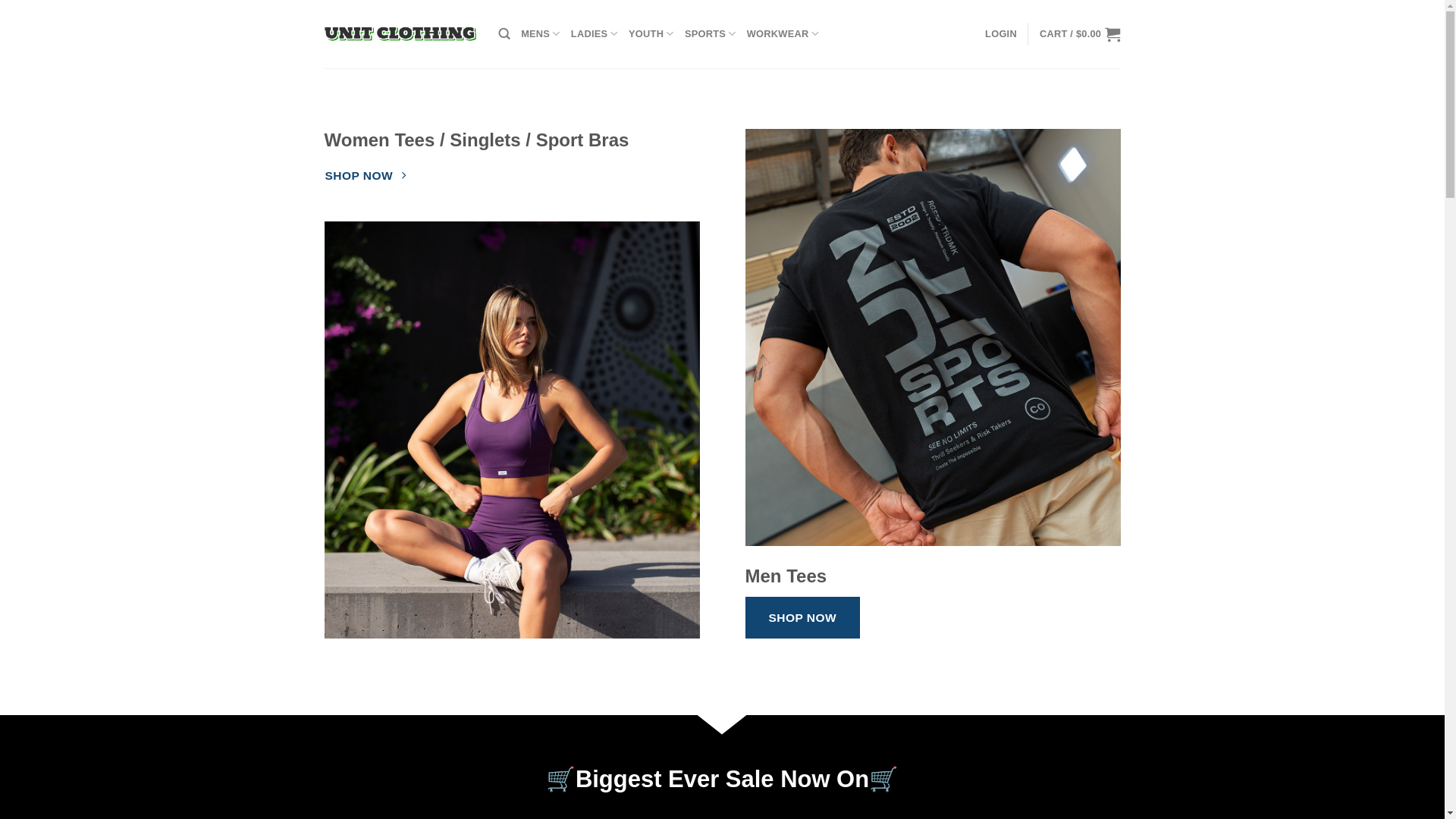 website screenshot of https://unit-clothing.com/