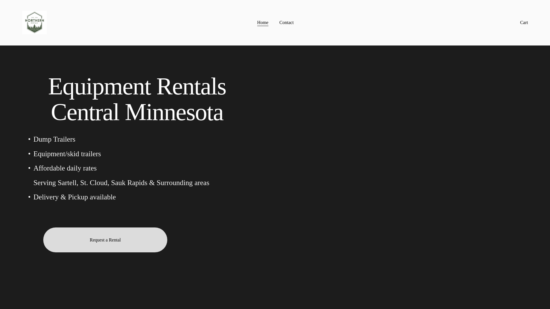 website screenshot of https://northernrentalsmn.com/