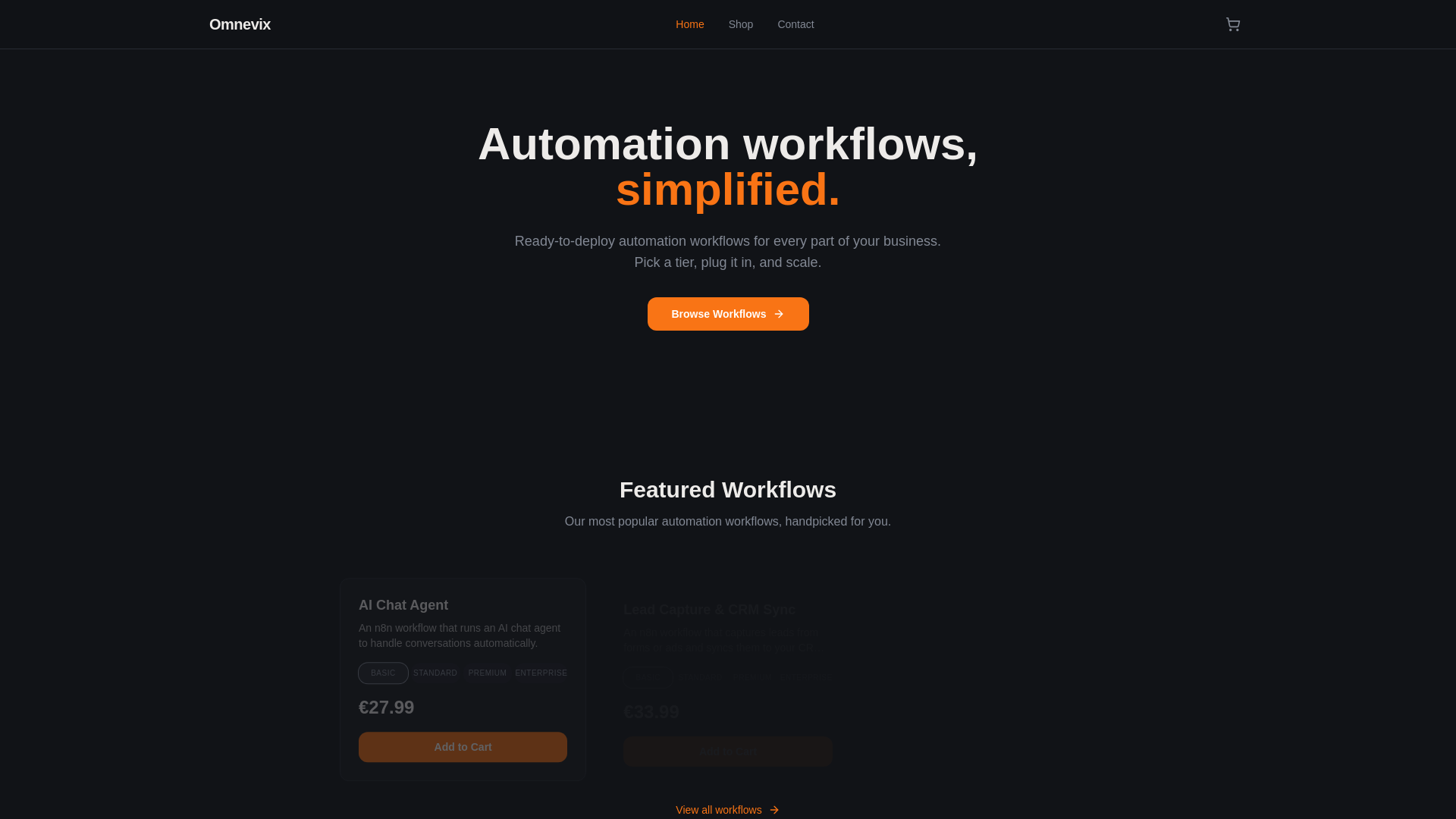 website screenshot of https://omnevix.com/