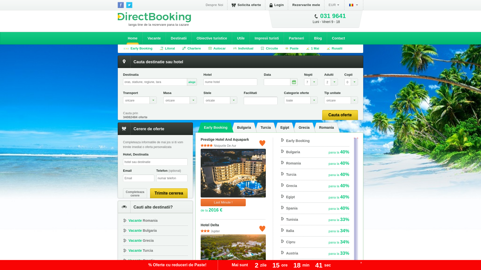 website screenshot of https://vacantedirect.ro