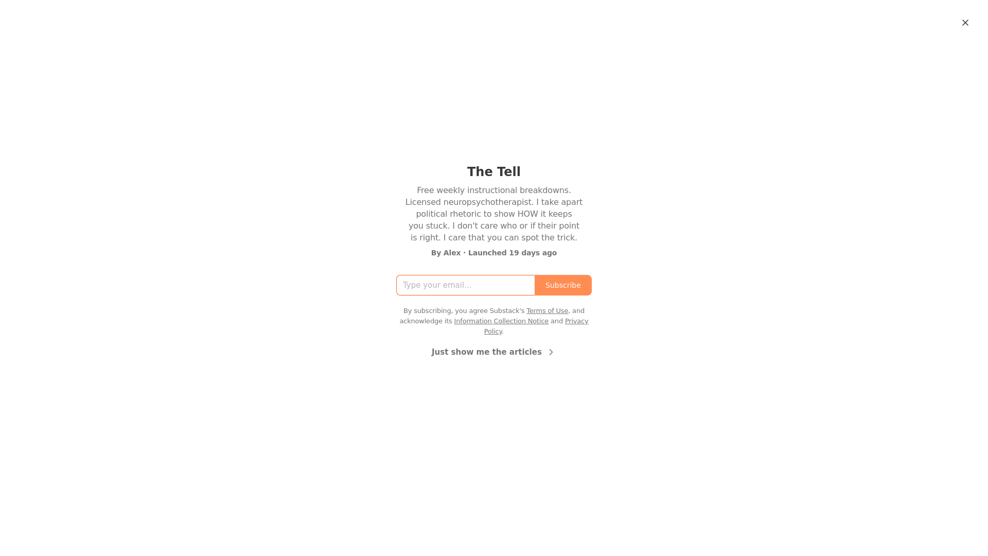 website screenshot of https://readthetell.com/