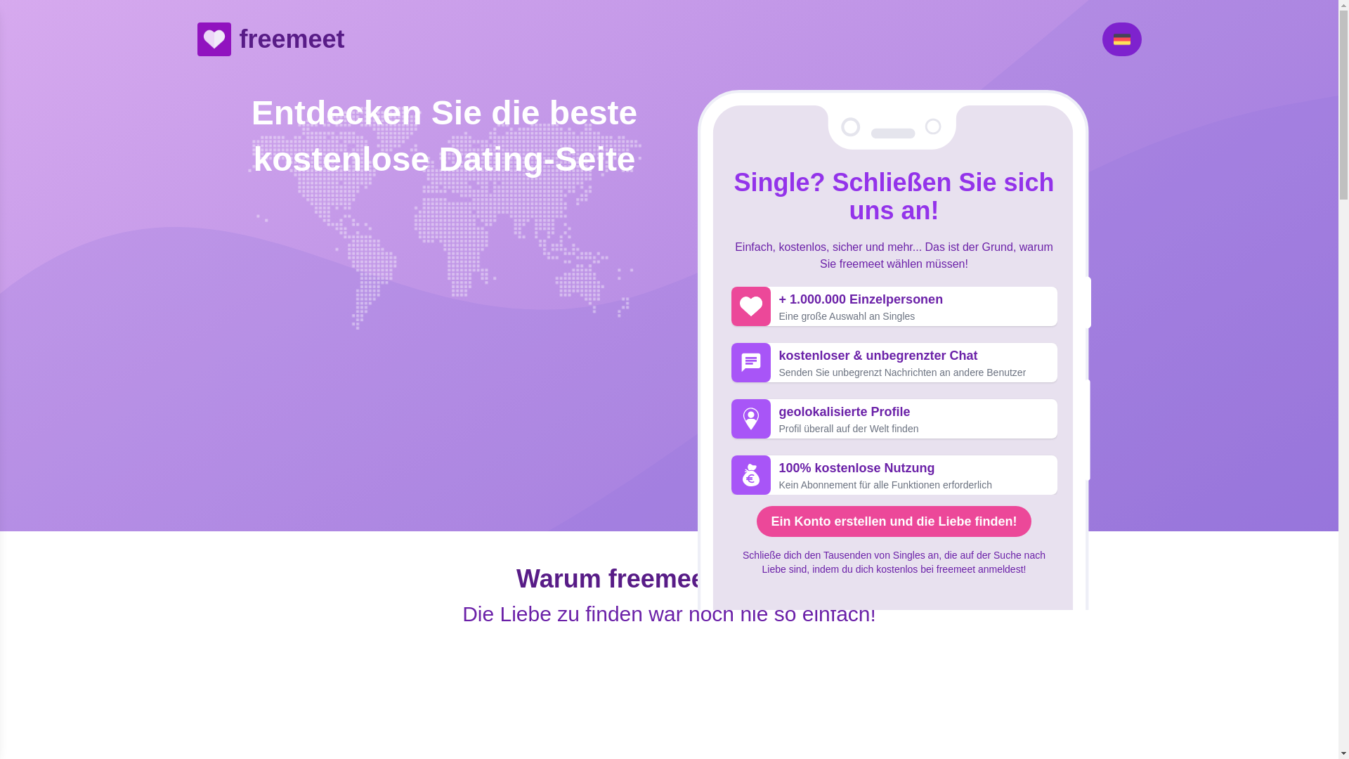 website screenshot of https://defreemeet.love/