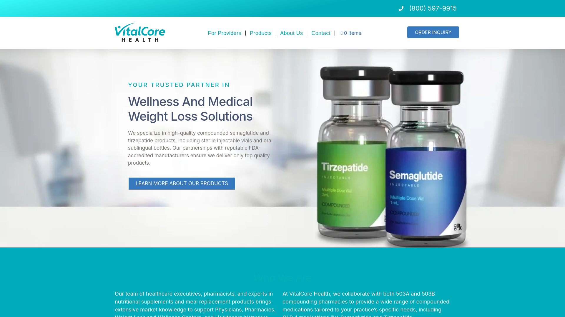 website screenshot of https://usevitalcorehealthmedhub.com/