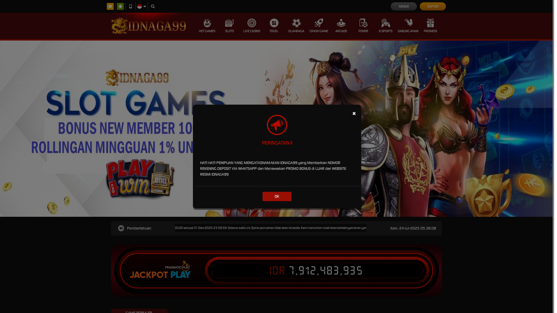website screenshot of https://xn--idnaga99vp-h8a.com/