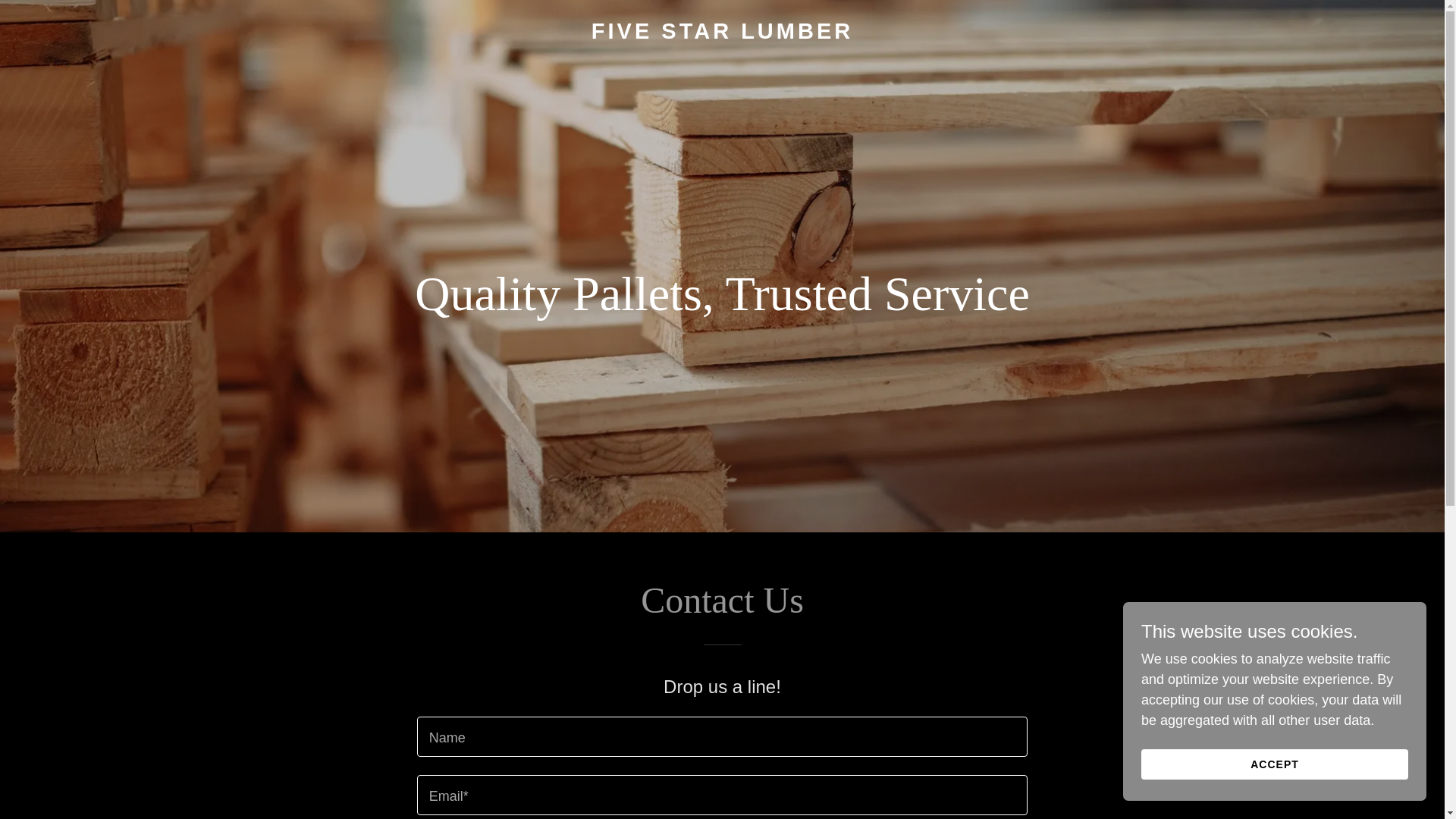 website screenshot of https://fivestarlumber.net/