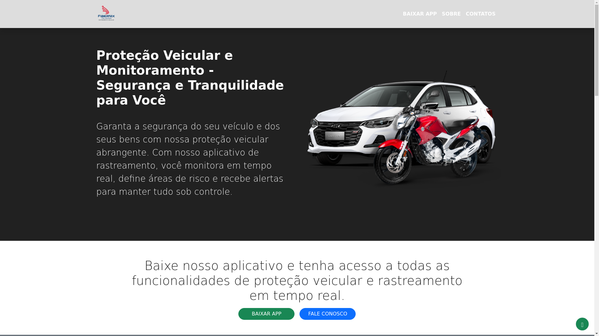 website screenshot of https://fibernixrastreamento.com.br/